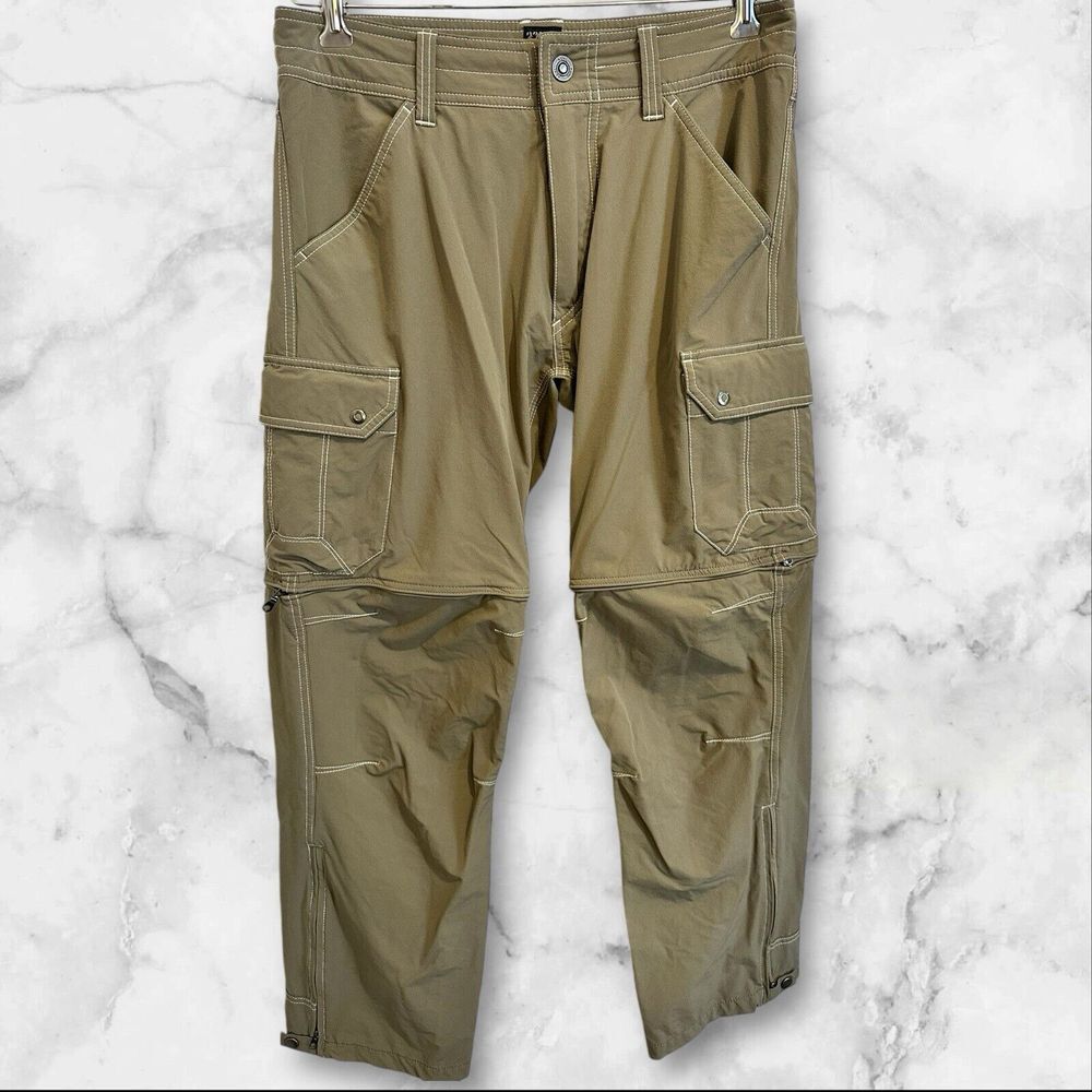 Kuhl Renegade Convertible Stealth Cargo Pants Mens 32x30 (34x30)  Zip Off Shorts